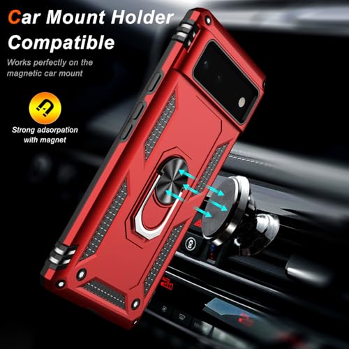 for Google Pixel 6 Case with Screen Protector (Red / Google Pixel 6)