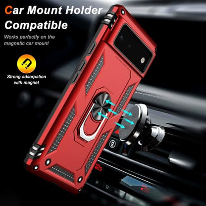for Google Pixel 6 Case with Screen Protector (Red / Google Pixel 6)