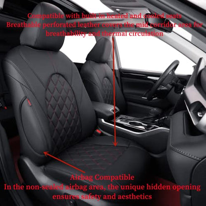 Car Seat Covers for Toyota 2018 (Leatherette(Black/Red) / 2018-2023 XLE, XSE, XLE V6, XSE V6)