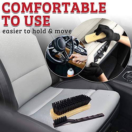 Leather & Upholstery Cleaning Brush Set (Black)