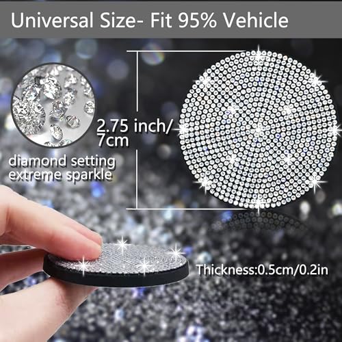 4pcs Bling Car Cup Holder Coaster (Silver / 4pcs)