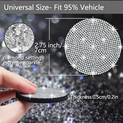 4pcs Bling Car Cup Holder Coaster (Silver / 4pcs)