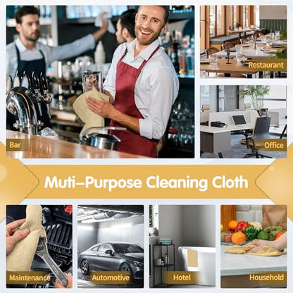 Beige Microfiber Cleaning Cloth (8pk / Beige)