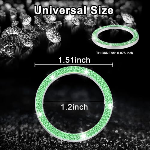 2 PCS Crystal Double Rhinestone Car Engine Start Stop Decoration Ring (Double Light Green)