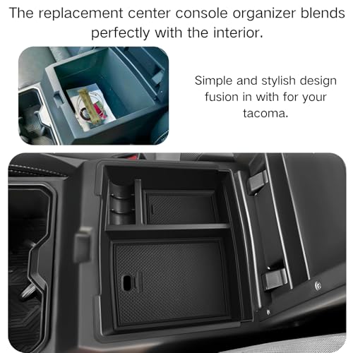 Center Console Organizer for Toyota 2026 2025 2024 Tacoma (Black 1PCS)