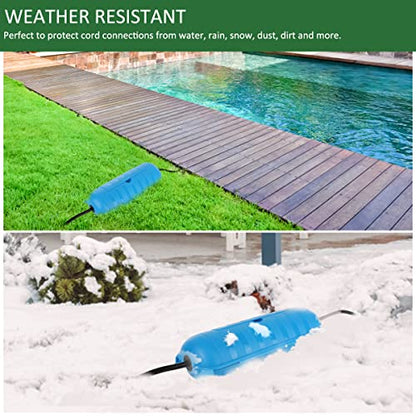 Outdoor Extension Cord Safety Cover (Blue / Medium Box: 9.5" L x 3" W x 2.9" H)
