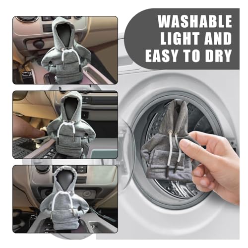 Car Gear Shift Hoodie Auto Shifter Knob Cover (Gray / 1 Pcs)