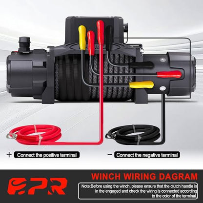10000 lb. Waterproof IP68 Electric Winch (10000lb Black)