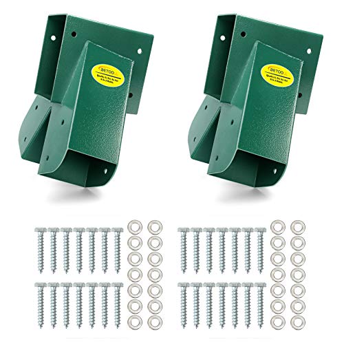 A Frame 2 Brackets Swing Set Bracket with Mounting Hardware (End Brackets(2Pcs-Green))