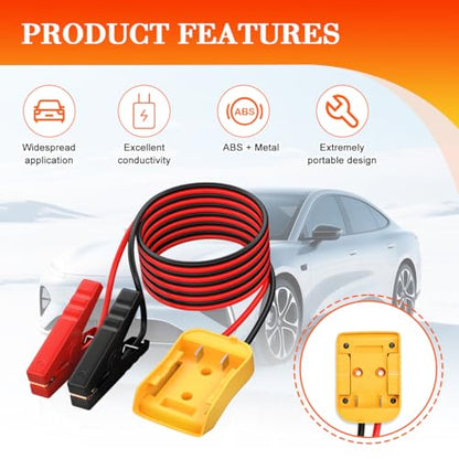 2FT 8AWG Car Jumper Cables with Adapter (2FT)