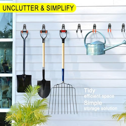10 Pack Garage Hooks Heavy Duty Storage Organizer Wall Mount Power and Garden Tool Hangers (Medium U Hook / Black 10 pack)