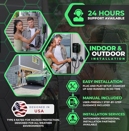 MACH 2 Fast Level 2 EV Charger 48 amp Garage