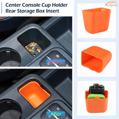 Center Console Cup Holder Insert Kit Compatible with Ford Maverick 2022+ (Orange(Kit))