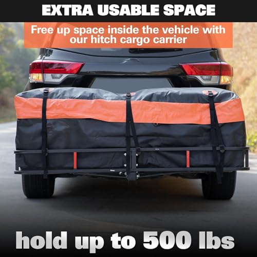 Folding Hitch Mount Cargo Carrier 60" x 20" x 6" (60" x 20" x 6")