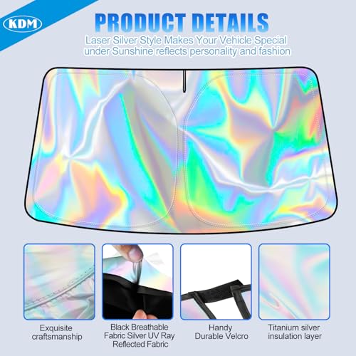 Laser Silver Style Windshield Sun Shade for 2016 (for 2016-2023 Toyota Tacoma-Laser Silver)