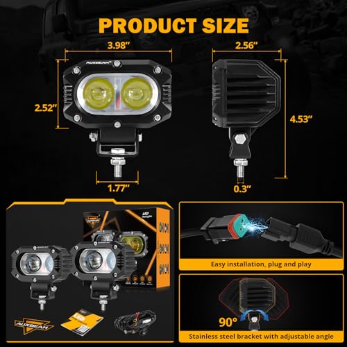 4 Inch R4 Series LED Square Pod Light (4 Inch White Spot Light)