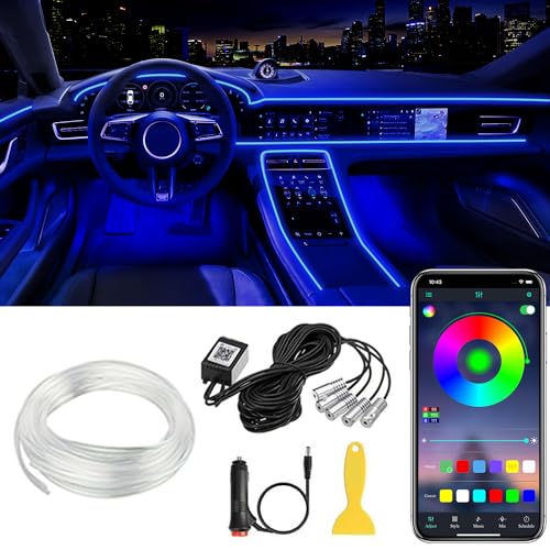 Interior Car LED Strip Lights APP Control (236 Inches Fiber Optic)