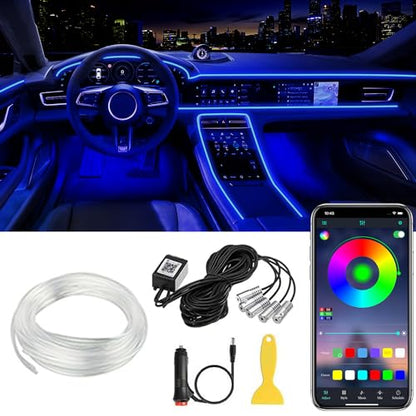 Interior Car LED Strip Lights APP Control (236 Inches Fiber Optic)