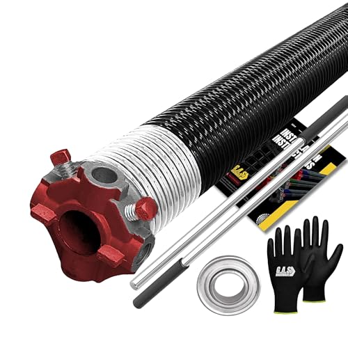 Garage Door Torsion Spring 218x2x26 Torsion Springs for Left Side of Garage Door with 1" Steel Bearing (218x2x26 / Red Cone (Left Side))