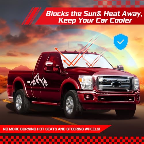 Windshield Sun Shade for Ford Super Duty F250 F350 F450 2017 (for Ford Super Duty F250 F350 F450 F550 2017-2025)