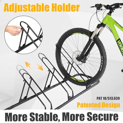 Bicycle Floor Parking Rack Stand (4 Bikes / Adjustable)
