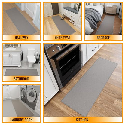 2x6 Runner Rugs for Hallway (Solid Gray)