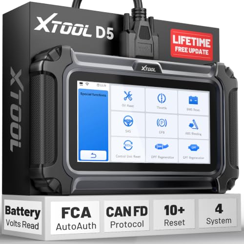 Car Scanner D5 OBD2 Scanner ABS SRS Check Engine Code Reader 10 Reset (Black)