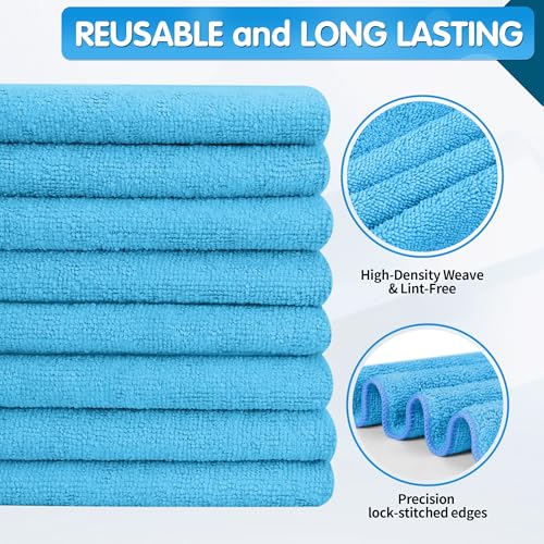 Blue Microfiber Cleaning Cloth (8pk / Blue)