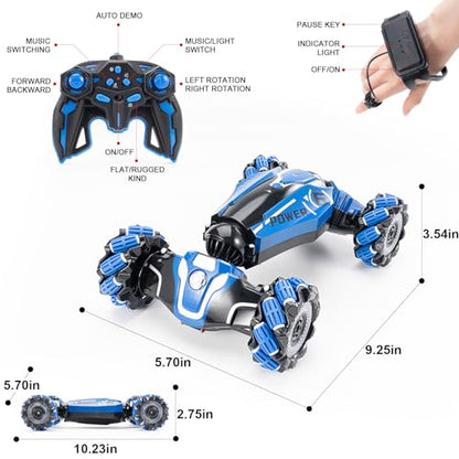 Remote Controlled Gesture Stunt Car (Deep Blue)