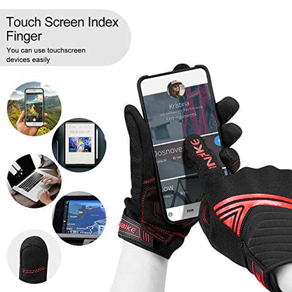 Motorcycle Gloves Breathable Mesh Touchscreen Hard Knuckles (Red / XX-Large)