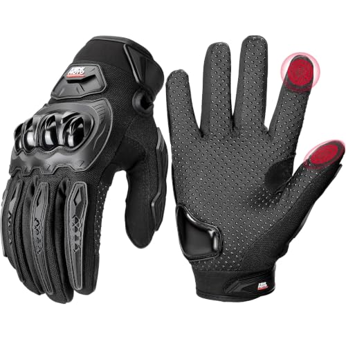 Motorcycle Gloves for Men (Black / Large)