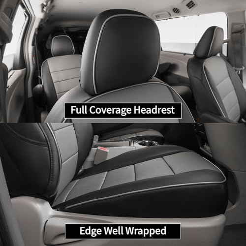 Sienna Seat Covers for 2011 (Leather (Black/Gray) / 2011-2020 8 Seats, 2nd Row 4/2/4 Split)