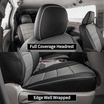 Sienna Seat Covers for 2011 (Leather (Black/Gray) / 2011-2020 8 Seats, 2nd Row 4/2/4 Split)
