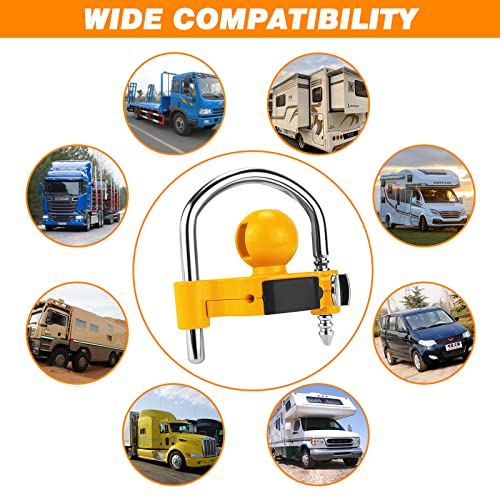 1 Pack Universal Hitch Lock with Combination Lock (Yellow)