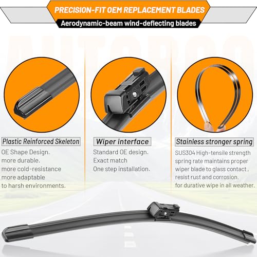 Windshield Wiper Blade Replacement for Honda CRV CR (24"+19"+10B")