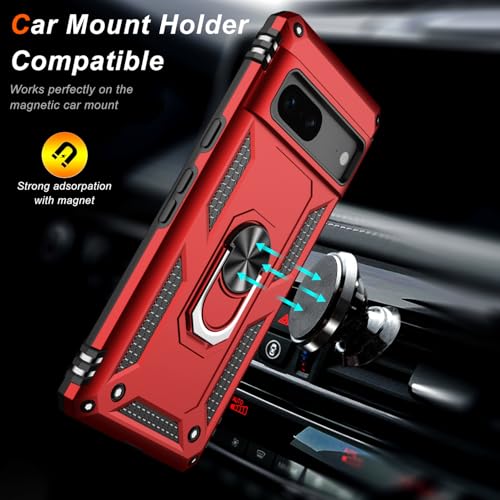 for Google Pixel 7 Case with Screen Protector (Red / Google Pixel 7)