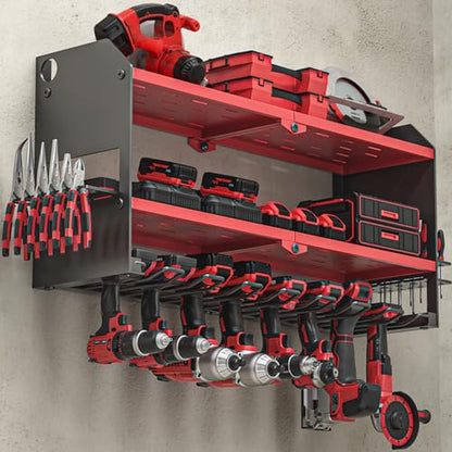 Power Tool Organizer Wall Mount (without Power Strip / Red)