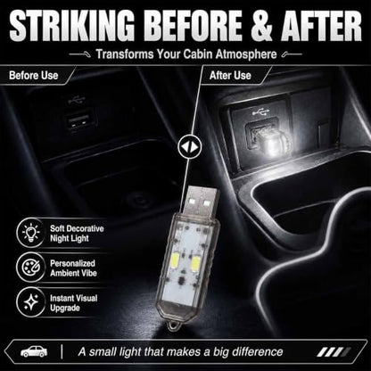 2PCS Mini USB LED Lights (White)
