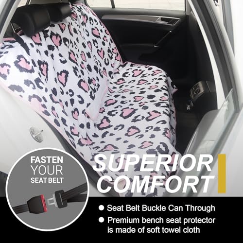 Car Seat Cover Protector Front Seats (Rear Bench Seat Towel / Leopard Print)