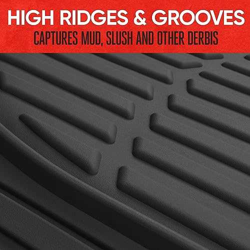 FlexTough Floor Mats for Cars (Full Set (Full Size) / Black)