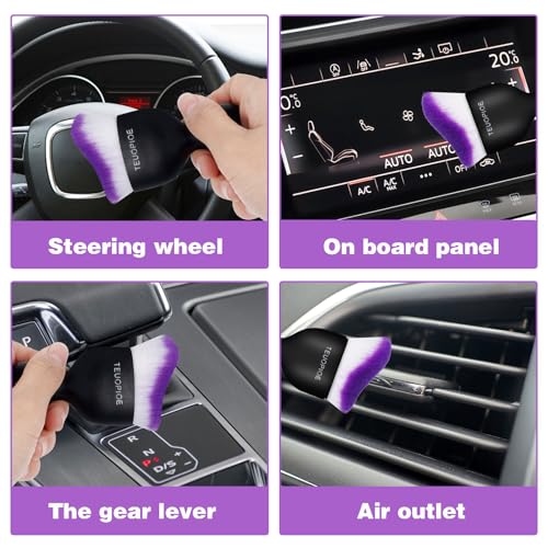 Car Detailing Brush for Interior Dusting and Air Vents (Purple)