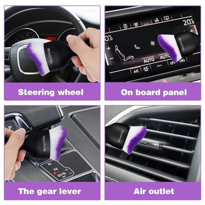 Car Detailing Brush for Interior Dusting and Air Vents (Purple)