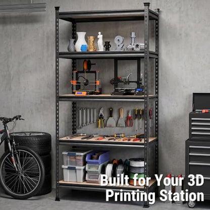 5 Tier Metal Storage Shelving Unit (36"W x 18"D x 72"H)