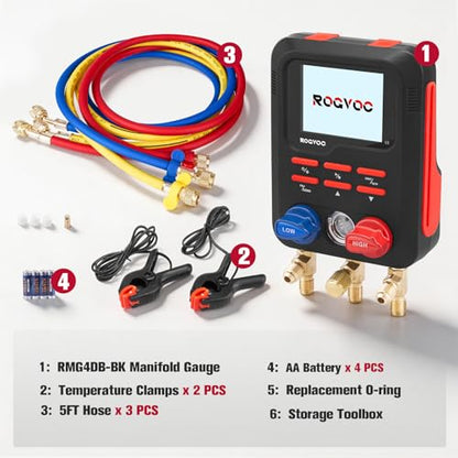 Digital Manifold Gauge (Digital Manifold Gauge - RMG4DB-BK)