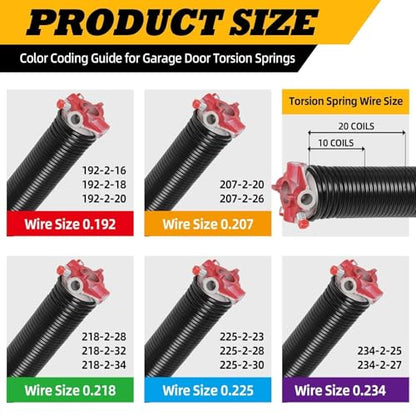 Pair of 2" Garage Door Torsion Springs 0.234X2"X27" (0.234X2"X27")