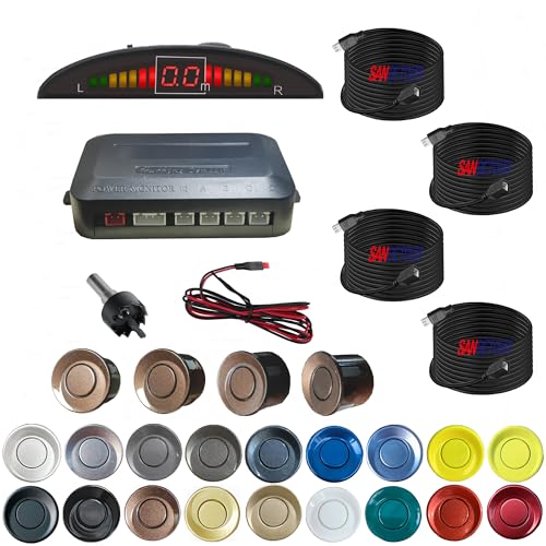 Parking Sensor Kit Backup Sensor Kit Reverse Sensor for Pickup & Extended Vehicles (Brown)
