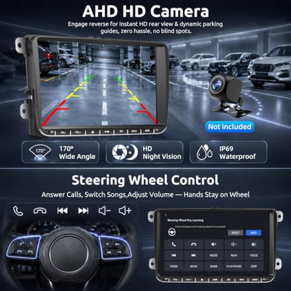 4+64G Android 15 Car Radio Wireless CarPlay Android Auto for VW 5 6