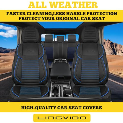Car Seat Covers Full Set (Blue+Black / Full set)