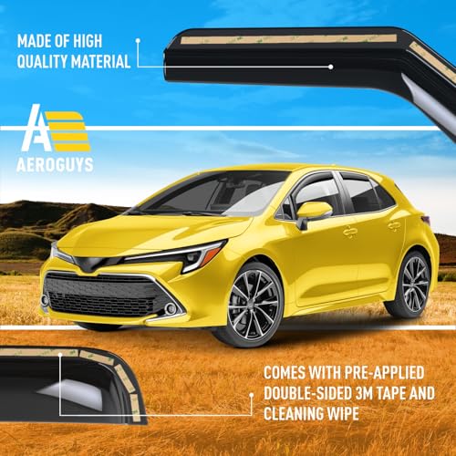 Extra Durable Window Deflectors in (For Toyota Corolla 20-26 Hatchback)
