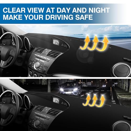 Black Dash Cover for 2010 2011 2012 2013 Mazda3 Non (Mazda3 10-13(black))